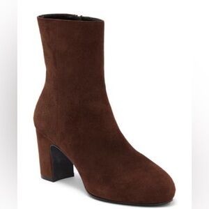 Stuart Weitzman Gianella Walnut Brown Suede Ankle Boots